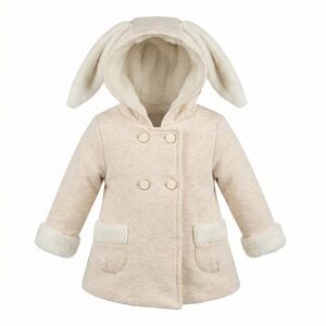 Piper & Posy Baby Cream Bunny Ear Hooded Coat Easter Girls 3-6 Months Faux Fur